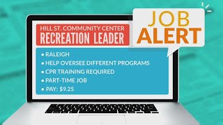 CBS 17 Job Alert  Hill Street Community Center [upl. by Giaimo]