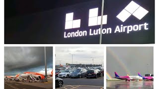 Luton Airport London amp Aeroplane Take Off [upl. by Ecnaled]