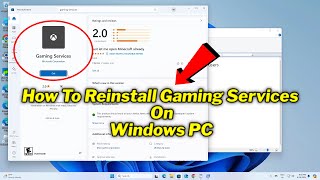 How To Reinstall Gaming Services On Windows PC quick fix  2024 [upl. by Harwill]