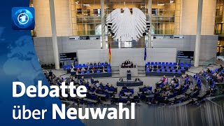 Bundestag Schlagabtausch über Zeitplan für Neuwahl [upl. by Kahle]