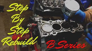 How to rebuild a Non vtec engine Part 1 B20b non vtec rebuild Honda CRV [upl. by Ahsekyw]