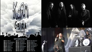 KORN 2024 NA Tour w GOJIRA and SPIRITBOX  dates released [upl. by Aon]