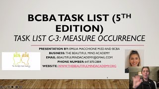 BCBA 5th Edition Task List C3 [upl. by Dorn]