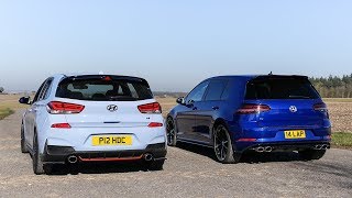 Hot Hatch Head2Head 5 Golf R vs i30N Performance [upl. by Aralomo]