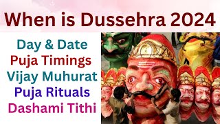 Dussehra 2024 When Is Dussehra In 2024  Vijayadashami 2024 Date  Durga Puja 2024  Dashara 2024 [upl. by Rowney]