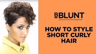 How To Style A Short Curly Hair Cut  BBLUNT Do It Myself [upl. by Osugi]