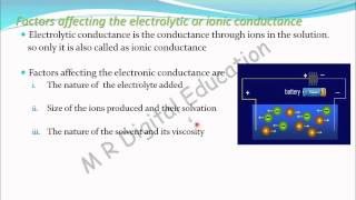 Ionic conductance Electrolytic conductance Electrochemistry part 50 for CBSE class 12 JEE IIT [upl. by Latsyrk]