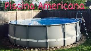 Instalação da piscina americana [upl. by Adnaram138]