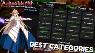 The Best Categories In Anime World Tower Defense [upl. by Nojid]