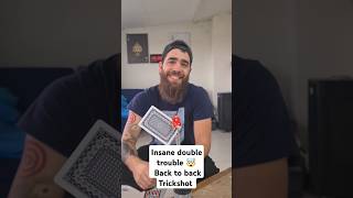 INSANE double trouble back to back Trickshot with Cards ♠️ trickshots entertainment shorts [upl. by Goulet]