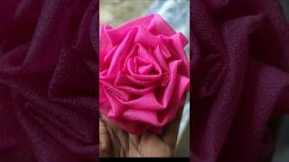 Fabric rose flower making Flower making shortsvideo [upl. by Neerbas]