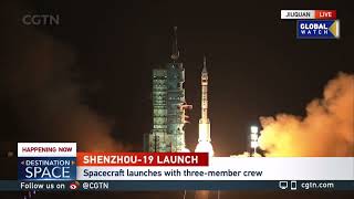 China launches the Shenzhou19 crewed spaceship on October 30 [upl. by Airdnola]