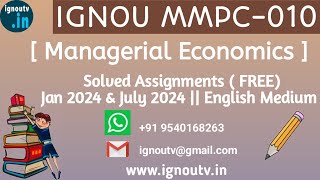 IGNOU MMPC010 Solved Assignment Jan amp July 2024 FREE  IGNOU MBA  IGNOU TV  IGNOU [upl. by Rexford]