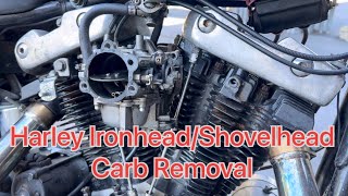 Harley IronheadShovelhead Carburetor Removal For Cleaning [upl. by Notwal]