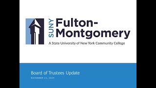 FMCC Board of Trustees November 21 2024 Monthly Meeting [upl. by Ellett874]