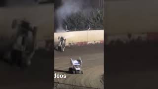 Sprint Car Completely Destroyed At Thunderbowl Raceway Trophy Cup ￼2022 [upl. by Nomyaw]