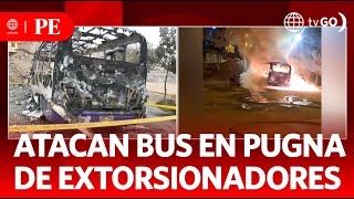 Atacan bus en pugna de bandas de cobro de cupos  Primera Edición  Noticias Perú [upl. by Wun]