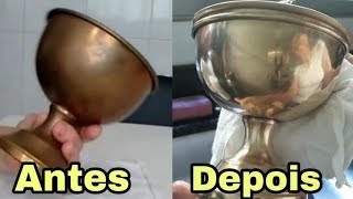 COMO LIMPAR OBJETOS DE METAL DOURADO BRONZE E COBRE FÁCIL E RÁPIDO SEM GASTAR NADA [upl. by Codi]