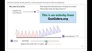 Derive the Area of a Circle with GeoGebra [upl. by Arikihs134]