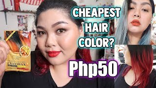 PINAKAMURANG HAIR COLOR MERRY SUN SHINING COLORED CELLOWAX REVIEW  Bing Castro [upl. by Euginom]