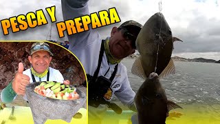 PESCA Y PREPARA CEVICHE AL MOLCAJETE  Lupe Lofish [upl. by Secnirp]