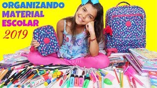 ORGANIZANDO MEU MATERIAL ESCOLAR 2019  ARRUMANDO MOCHILA ESTOJO E CADERNOS PARA VOLTA ÀS AULAS [upl. by Iggam]