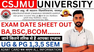 CSJMU KANPUR  EXAM DATESHEET OUT  TENTATIVE  UG amp PG EXAM  SEMESTER EXAM 2024  csjmuexam [upl. by Noraed]