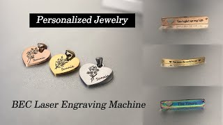 How to do personalized engraved nameplate bracelet necklace  BEC jewelry laser engraving machine [upl. by Kesley]