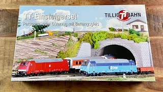 Tillig Startset Güterzug Nr 01500  Test amp Unboxing Spur TT Modelleisenbahn [upl. by Ynttirb]