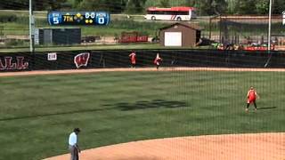 Abby Klopp of BaldwinWoodville hits an an rbi double in the WIAA Div 2 softball championship [upl. by Attenej211]