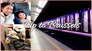 Trip to Brussels by train during this cold winter time in Belgium  Sparklybhing [upl. by Dymphia]