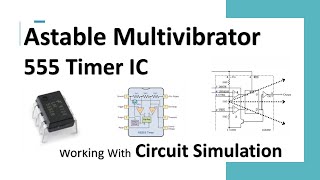 Astable Multivibrator Using 555 Timer IC working with Circuit Simulation [upl. by Quinby]