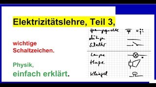 Elektrizitätslehre Teil3 wichtige Schaltzeichen Übersicht Physik [upl. by Ivy]