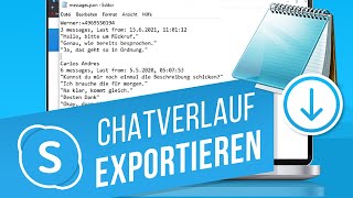 Skype Chatverlauf exportieren und speichern  SkypeDateien herunterladen [upl. by Elohcan617]