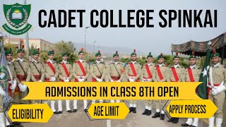 Cadet College Spinkai Admissions 202526 Open in Class 8th Complete Details [upl. by Eelinej]