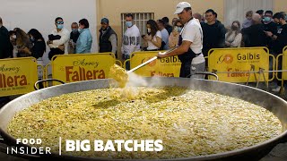 How 160Kilogram Paellas Feed 1400 People In Spain  Big Batches  Food Insider [upl. by Aikemet]