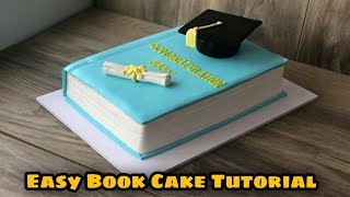 Easy Textbook Cake IdeasGraduation CakeDaily Cake TV [upl. by Nnaitsirk98]