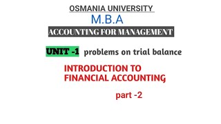 problems on trial balance mbaprepration account unit1 accounting for management part2 [upl. by Ailesor]