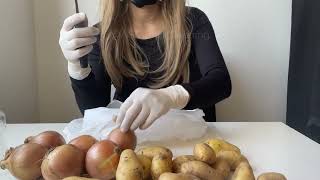 Something different than the usual relaxing peeling skin off onions and potatoes No talking ASMR [upl. by Ynnep]