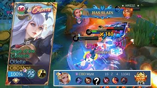 TOP GLOBAL ODETTE SHOWS NO MERCY  ODETTE GAMEPLAY  ODETTE BEST BUILD AND EMBLEM 2024  MLBB [upl. by Whiney227]