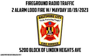 2 Alarm Baltimore City Fire LODD W Mayday [upl. by Aneek]