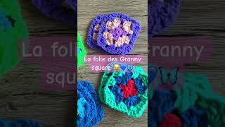 La folie des Granny square 💙🦋 crochet grannysquare granny crocheting pochette [upl. by Eimmij]