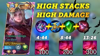 Cecilion Gameplay Cecilion with HIGH STACKS and HIGH DAMAGE Cecilion Best Build 2024  MLBB ml [upl. by Hetty]