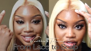 How To Turn That Lace Into SCALP ‼️ 613 Human Hair Wig Toning  Amazon Wig Under 100  Wealthie❤️ [upl. by Kiersten245]