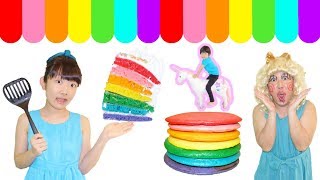 ★レインボー王国の有名店「パティシエひめちゃんのレインボーパンケーキ屋さん」★Rainbow pancake★ [upl. by Ruhl314]