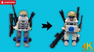 Upgrade Army Suit Armor 11 to White Suit ArmorRobot Armor legominifigures legotutorial legomech [upl. by Aryl613]