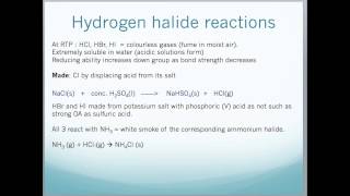 Properties and reactions of Group 7 elements and compounds inorganic [upl. by Noelani]