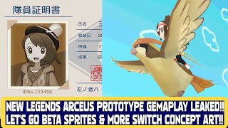 NEW LEGENDS ARCEUS PROTOTYPE GEMAPLAY LEAKED LETS GO BETA SPRITES amp MORE SWITCH CONCEPT ART [upl. by Weirick693]