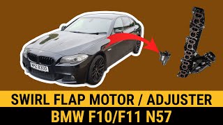 How to remove amp install swirl flap motor intake manifold adjuster unit BMW F10 F11 N57 530d 330d X5 [upl. by Omrelliug557]