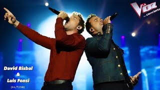 David Bisbal interpreta con Luis Fonsi “Aquí estoy yo” en el concierto de La voz en el Wizink Center [upl. by Aeslek]